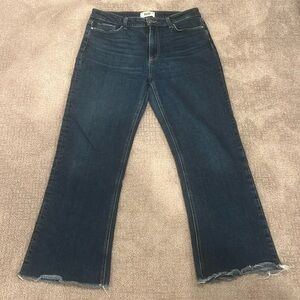 Ankle length 26” inseam
Frayed ends (bought that way)